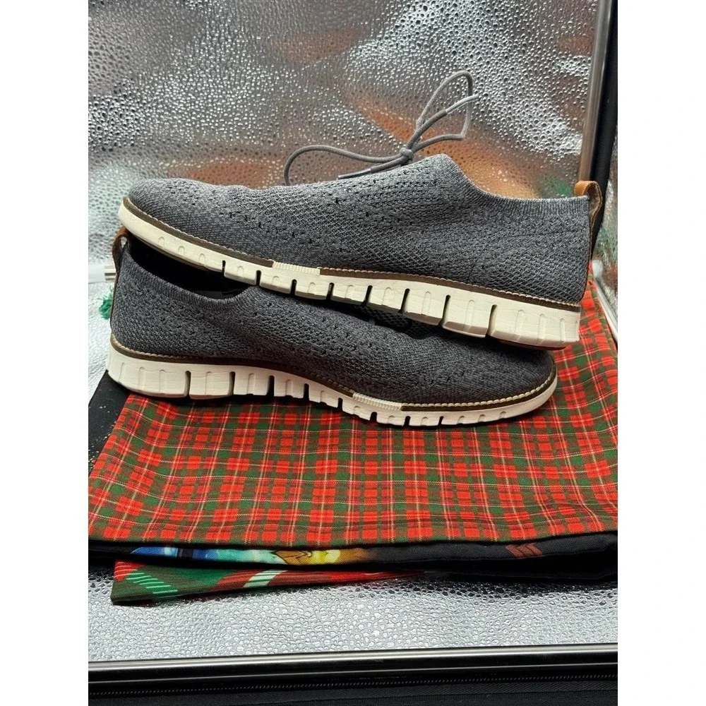 Cole Haan Zerogrand Stitchlite Wingtip Shoes Mens 9.5 Gray‎ Knit Oxford Grand OS